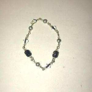 Black clear and silver bracelet